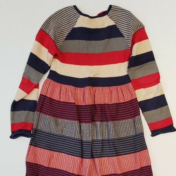 HANNA ANDERSSON STRIPED SWEATER DRESS SIZE 140 10 BLUE RED - Picture 3 of 6